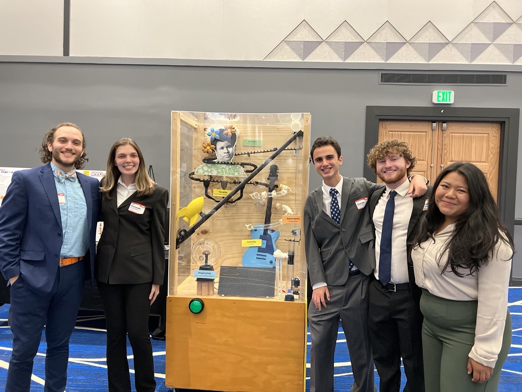 Team FunRaiser with the Interactive Donation Machine at the IPPD Final Design Review